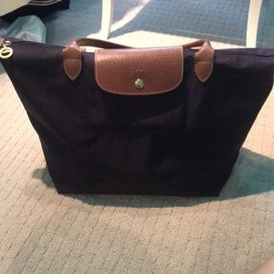 Longchamp deep purple shoulder bag, EUC